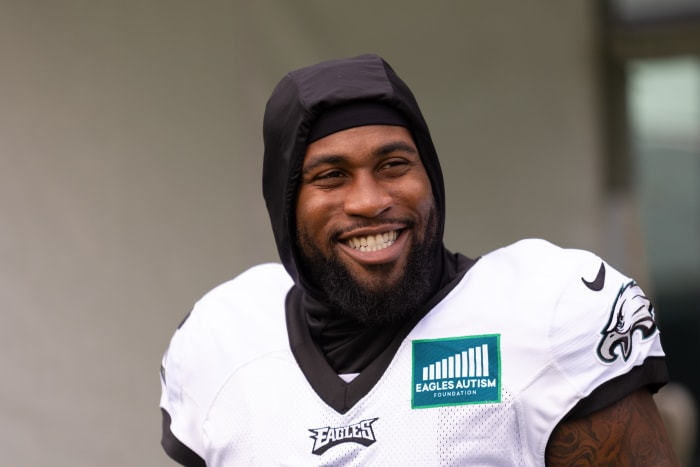 Philadelphia Eagles linebacker Haason Reddick during practice at Novacare Complex.